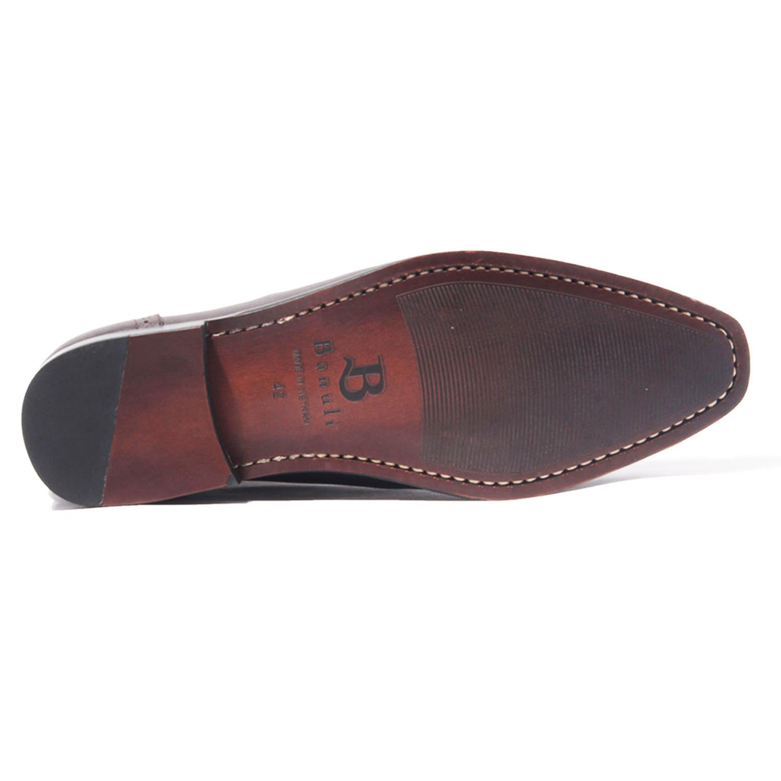 Giày Tây Nam Công Sở Banuli Da Bê Italian Dây Buộc Plan Toe Oxford H1PO2 (Da Veg Itali Mềm Dẻo, Đế Siêu nhẹ, Bảo Hành Trọn Đời)