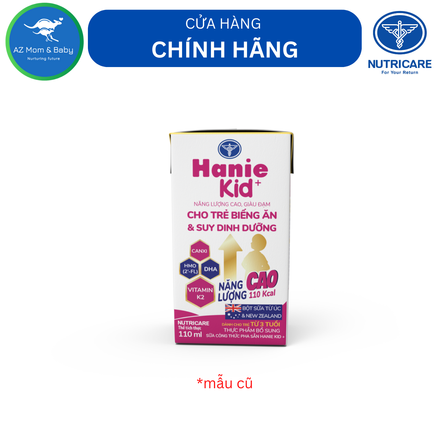 Thùng sữa bột pha sẵn Nutricare Hanie Kid - dinh dưỡng cho trẻ biếng ăn & suy dinh dưỡng trên 1 tuổi (110ml x 48 hộp)