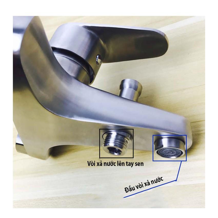 Bộ sen vòi tắm nóng lạnh OS813 chất liệu inox 304 nguyên khối + Dây dẫn nước vòi sen + Tay sen tròn + Gác tay sen