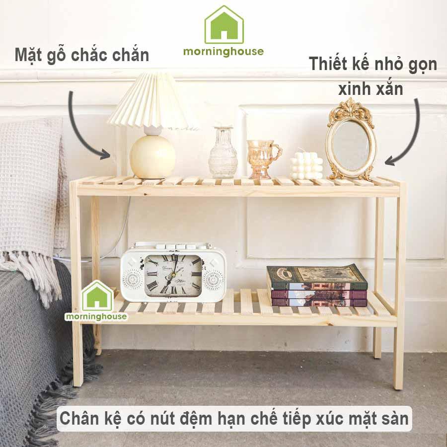 Kệ Gỗ Decor Phòng Ngủ Morning House 2 Tầng 800- Tháo lắp tiện lợi, gỗ thông màu sắc đẹp, đem lại cảm giác ấm cúng cho căn phòng của bạn