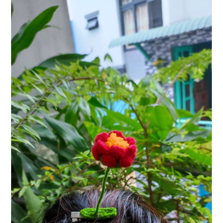 Kẹp tóc mái hình bông hoa lắc lư dễ thương