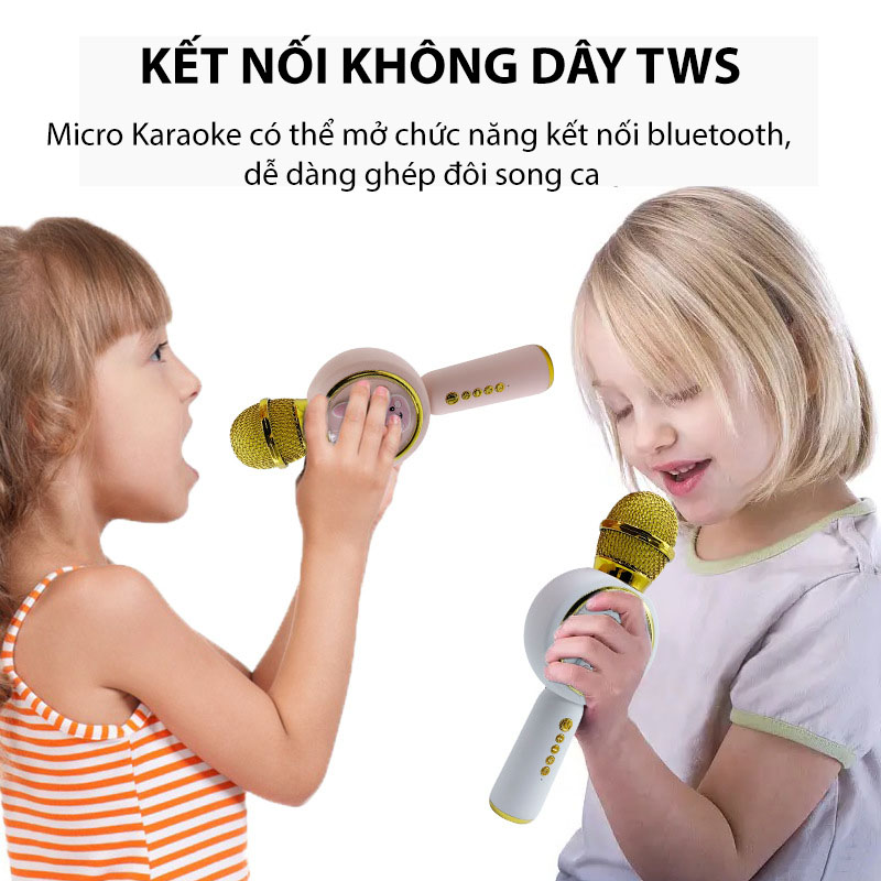 Micro Karaoke Bluetooth Không Dây Kèm Loa Floveme X6 Hình Thỏ Đáng Yêu Âm Thanh Trầm Ấm Hát Hay Bắt Gịong Tốt-Hàng chính hãng