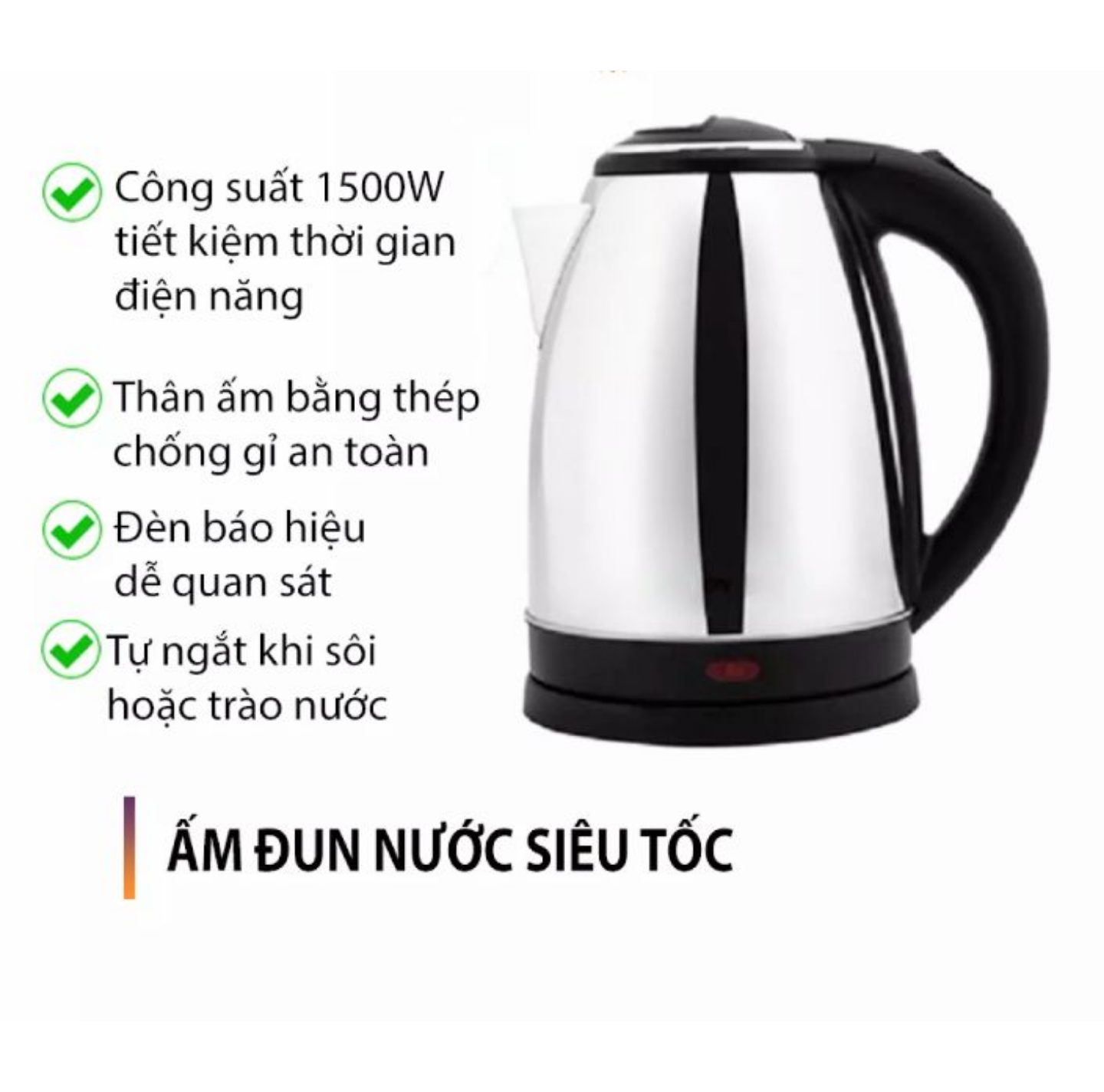 ÂM ĐUN NƯỚC SÔI SIÊU TỐC SIÊU NHANH HÀNG CHẤT LƯỢNG TỐT CHUẨN