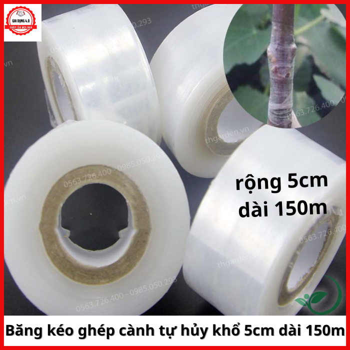 Băng keo ghép cành cây tự dính tự hủy -rộng 5cm dài 150m