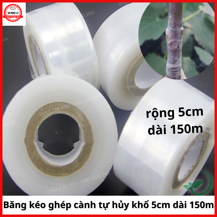 Băng keo ghép cành cây tự dính tự hủy -rộng 5cm dài 150m &lt;HÀNG LOẠI 1