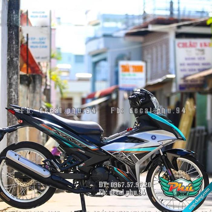 Tem rời EX 150 MX đen bạc