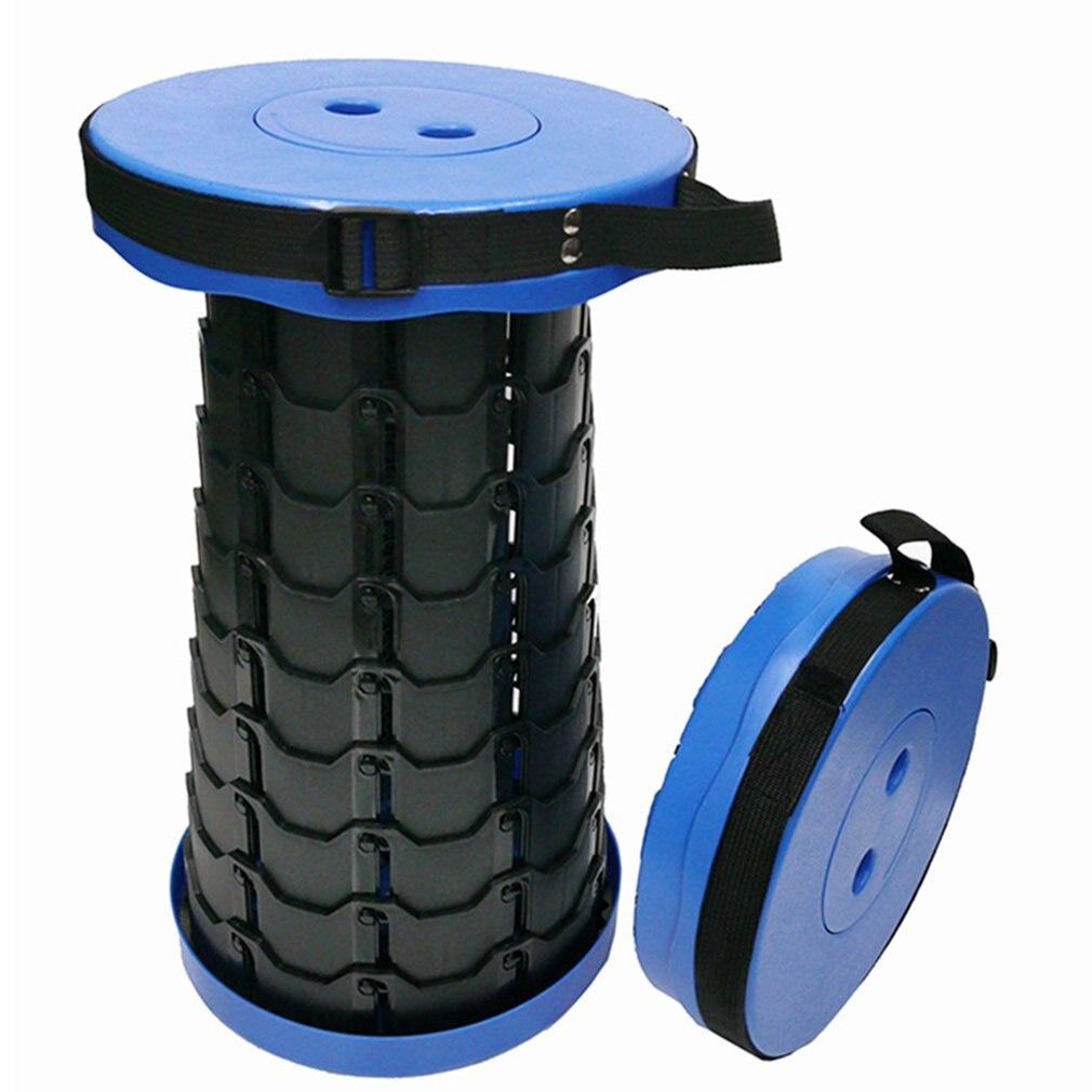 Portable Retractable Foldable Chair Light Weight Strong Adjustable Plastic Stool For Fishing And Traveling Adjust Height Seat