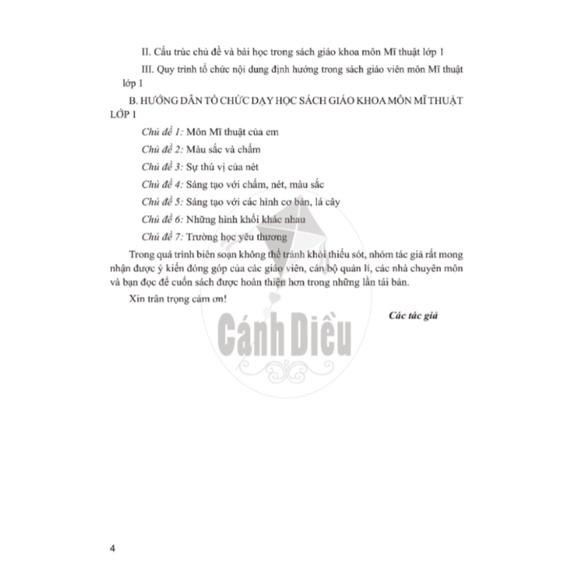 SGV Mĩ Thuật Lớp 1 Cánh Diều Dành Cho Giáo Viên
