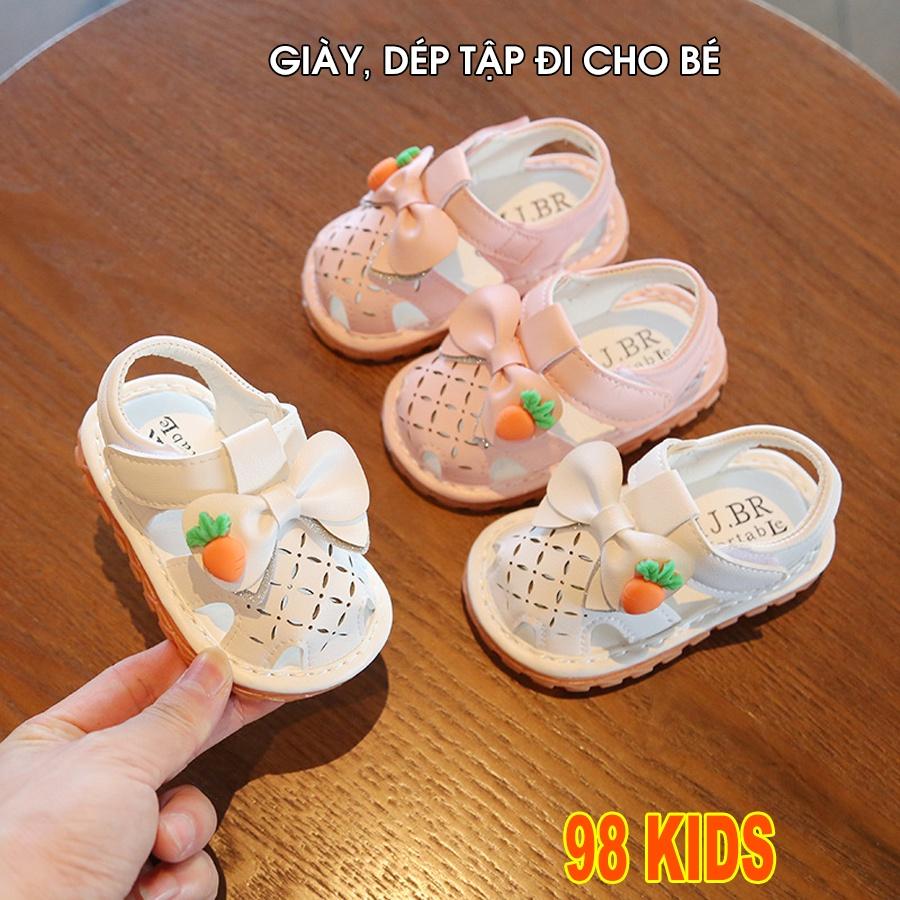 Giày tập đi cho bé trai bé gái Dép Sandal cho bé đế mềm chống trơn trượt có phát tiếng kêu tit tit