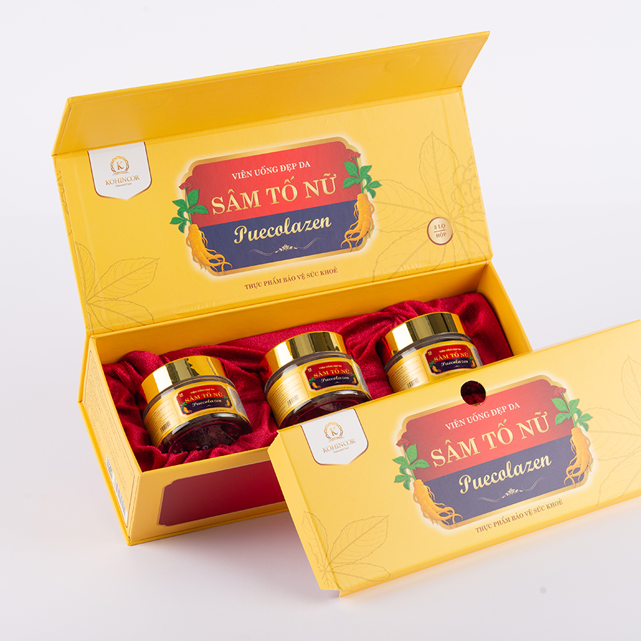 Viên Uống Đẹp Da Sâm Tố Nữ Puecolazen - Trắng Da/Mềm Mịn/Vitamin E/Tăng Insoflavone/Chống Lão Hóa/Suy Giảm Nội Tiết Tố/Tăng Estrogen - 45 Viên