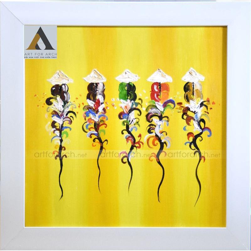 Tranh Cô gái đi xe đạp 40x40