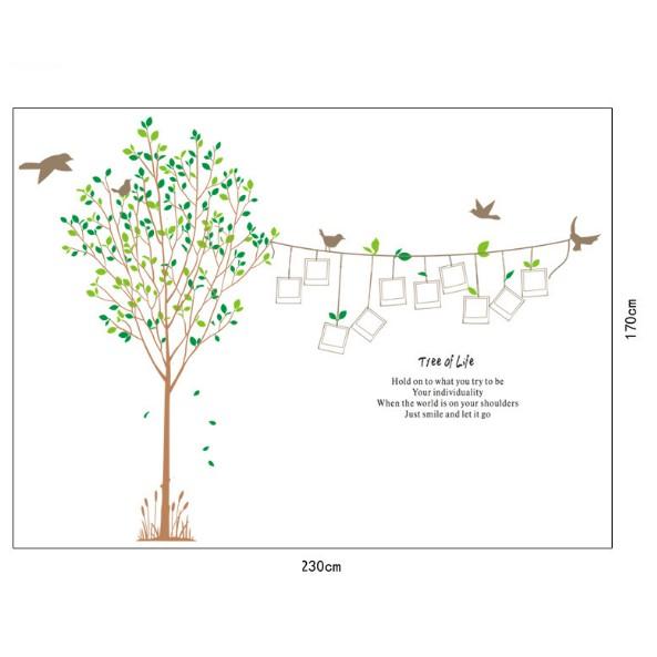 Decal trang trí tường - Cây Lá mỏng kèm dây khung hình xinh xinh
