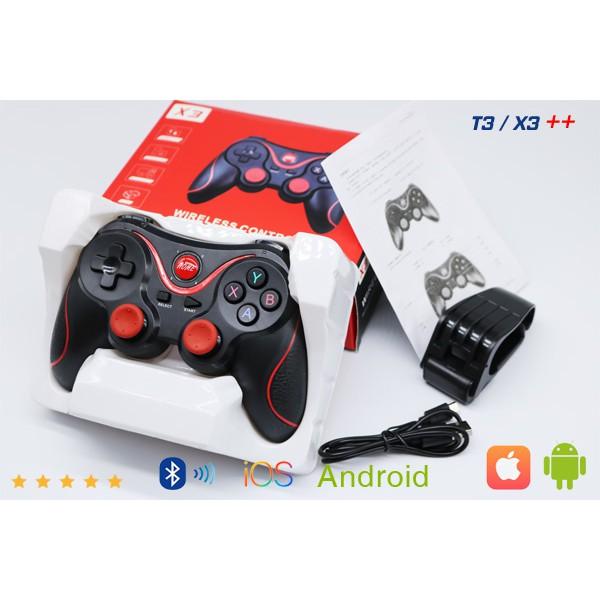 Tay Cầm Chơi Game X3/T3 Bluetooth Cho Smartphone, PC, Laptop, Android, IOS, Windown- Có Giá Kẹp Điện Thoại