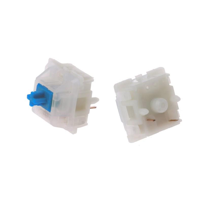 HSV 10Pcs Gateron Switche 5Pin Milky Blue Switch Mechanical Keyboard Gateron MX Switches Transparent Case fit GK61 GK64 GH60