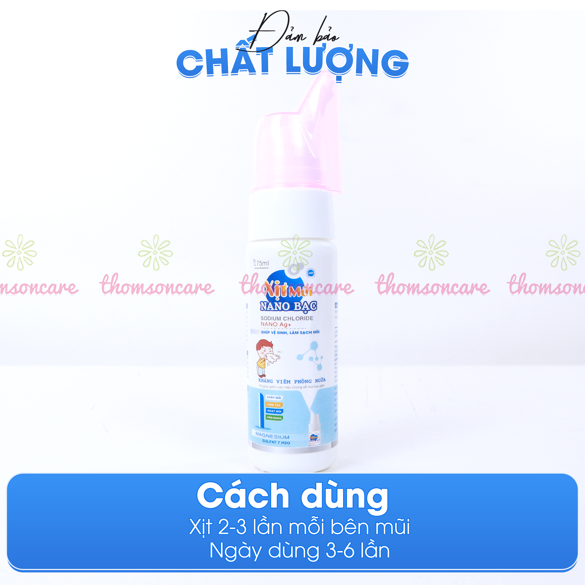 Xịt mũi cho bé Sanofia - giúp giảm ngạt mũi, làm sạch, ngăn ngừa vi khuẩn từ tinh dầu tràm trà - Chai 75ml Thomsoncare