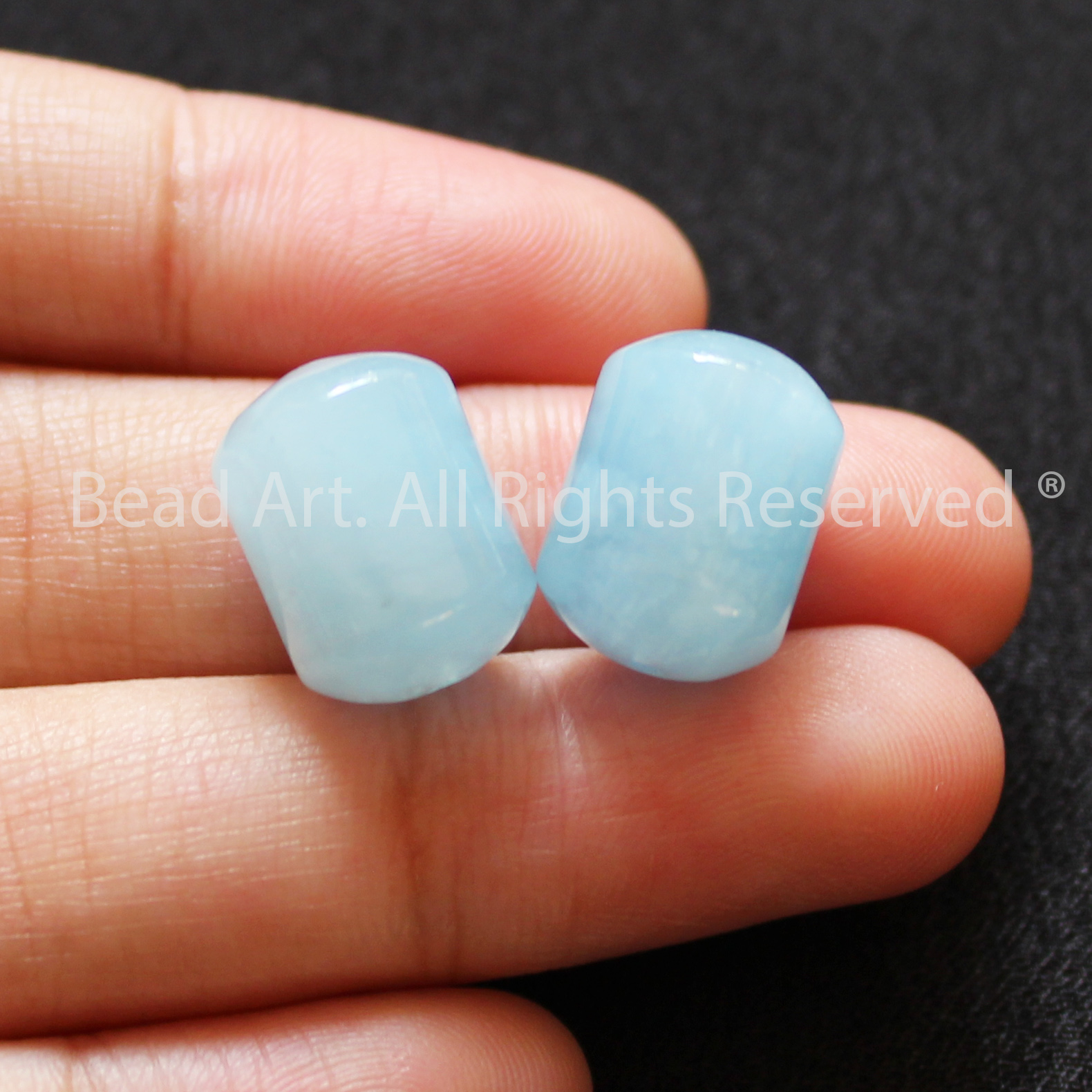 14x10MM L. Thống Đá Aquamarine Tự Nhiên Xanh Biển Loại AA, Đá Phối Vòng Tay Phong Thuỷ, Chuỗi Hạt, Mệnh Thuỷ, Mộc - Bead Art