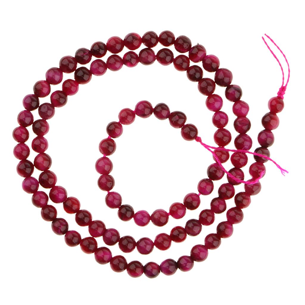 1 Strand Natural Stone Rose Red Tiger Eye Agate Loose Beads Lot Craft 4mm
