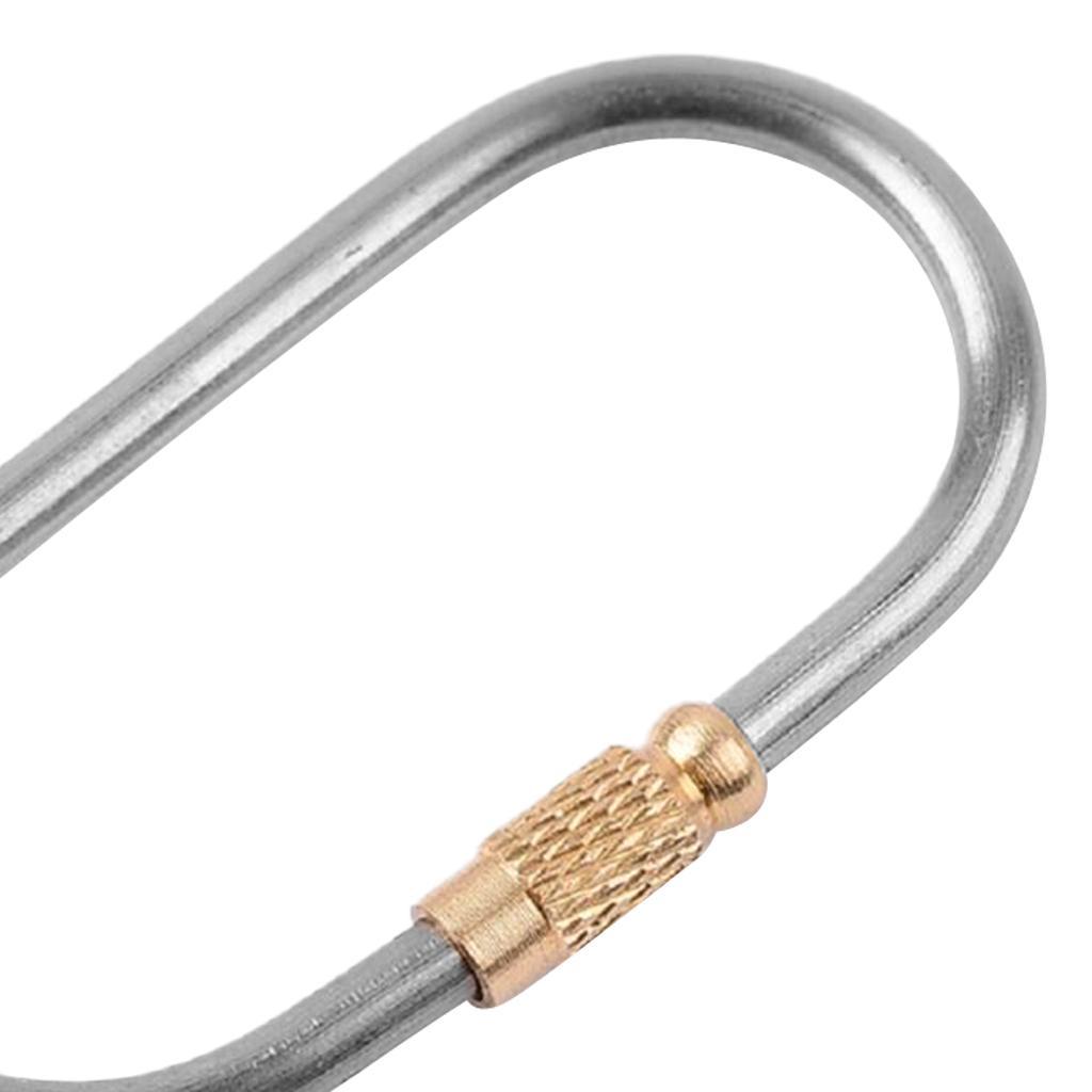 2-7pack 2 Piece D-ring Titanium Alloy Screw Lock Carabiner Clip Hook Keychain B