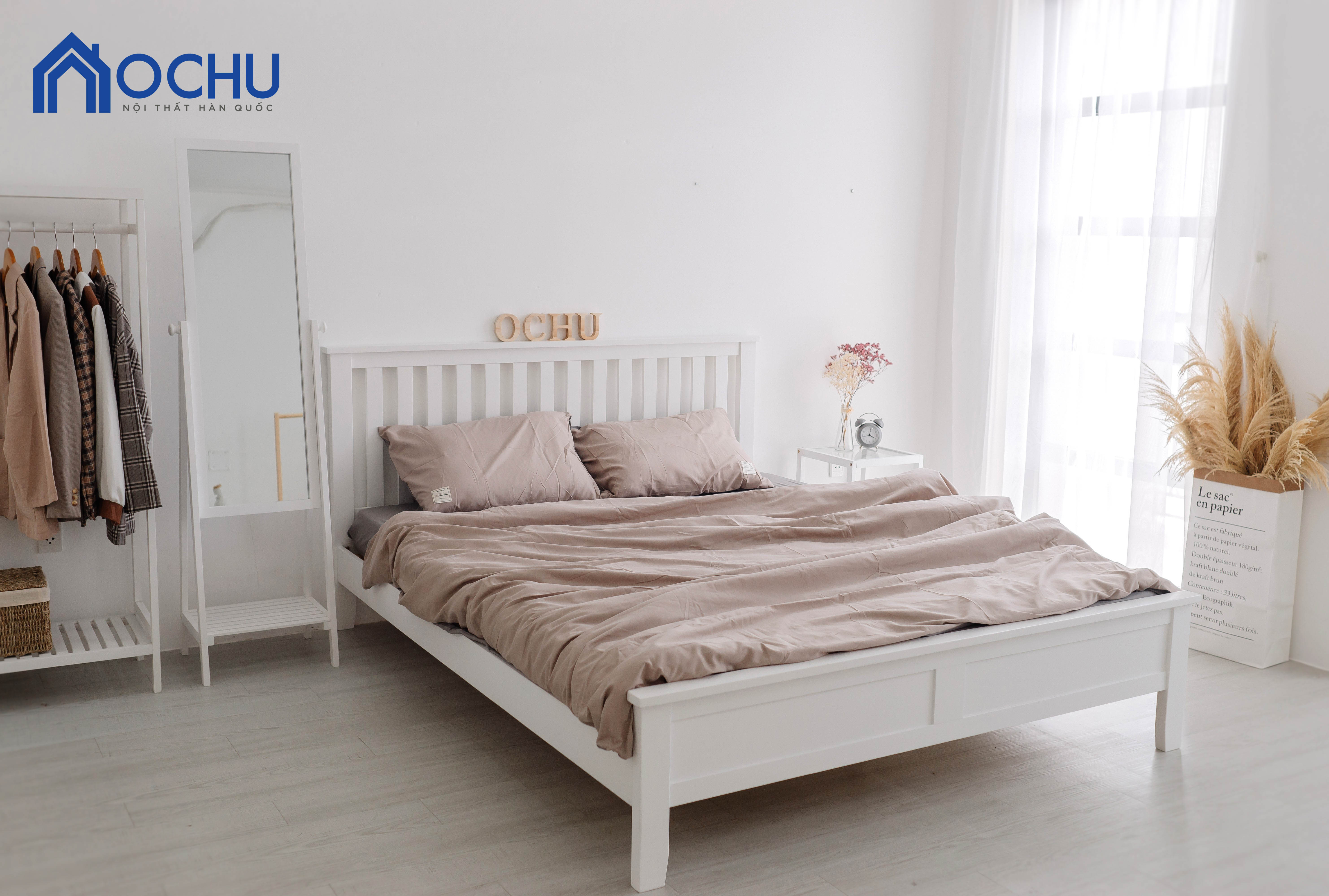 Bộ Giường Ngủ OCHU Gunpo Set Combo - White