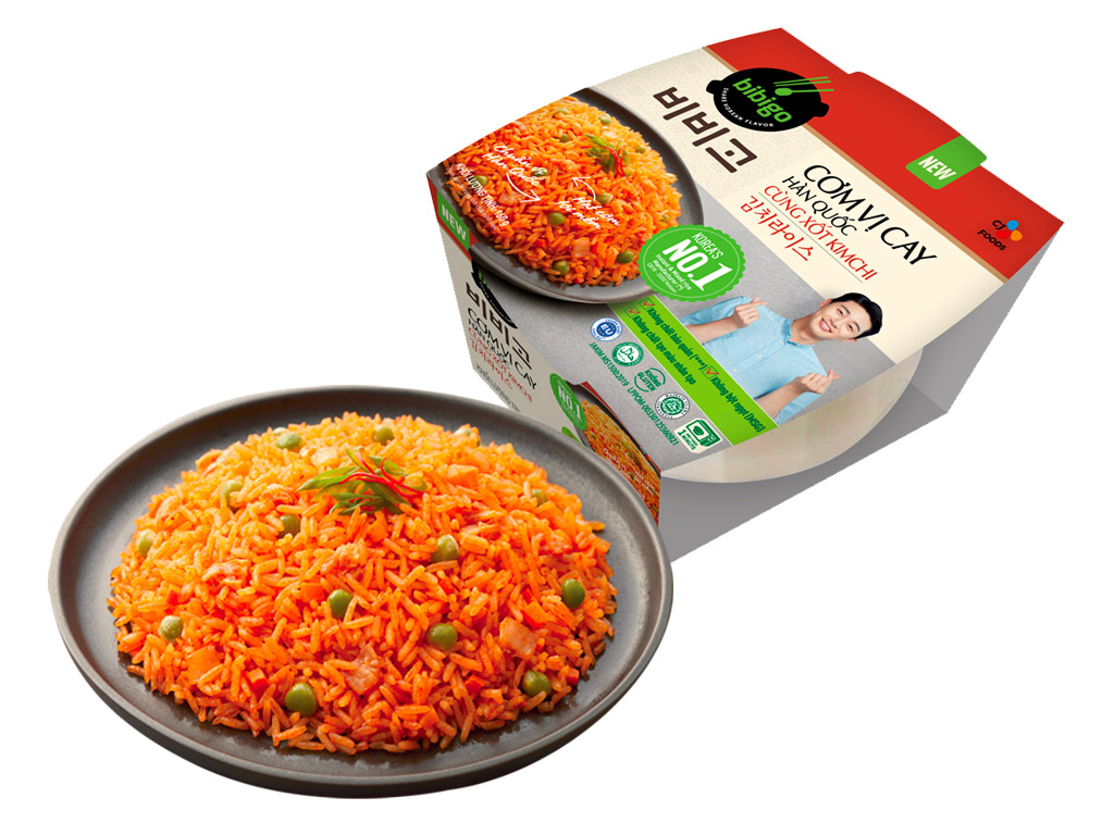 Cơm Kim Chi Vị Cay Hàn Quốc Bibigo Hộp 160G