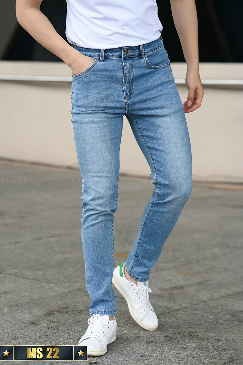 Quần jean nam cao cấp ông côn fom ôm body vải Jean thun co giãn tốt