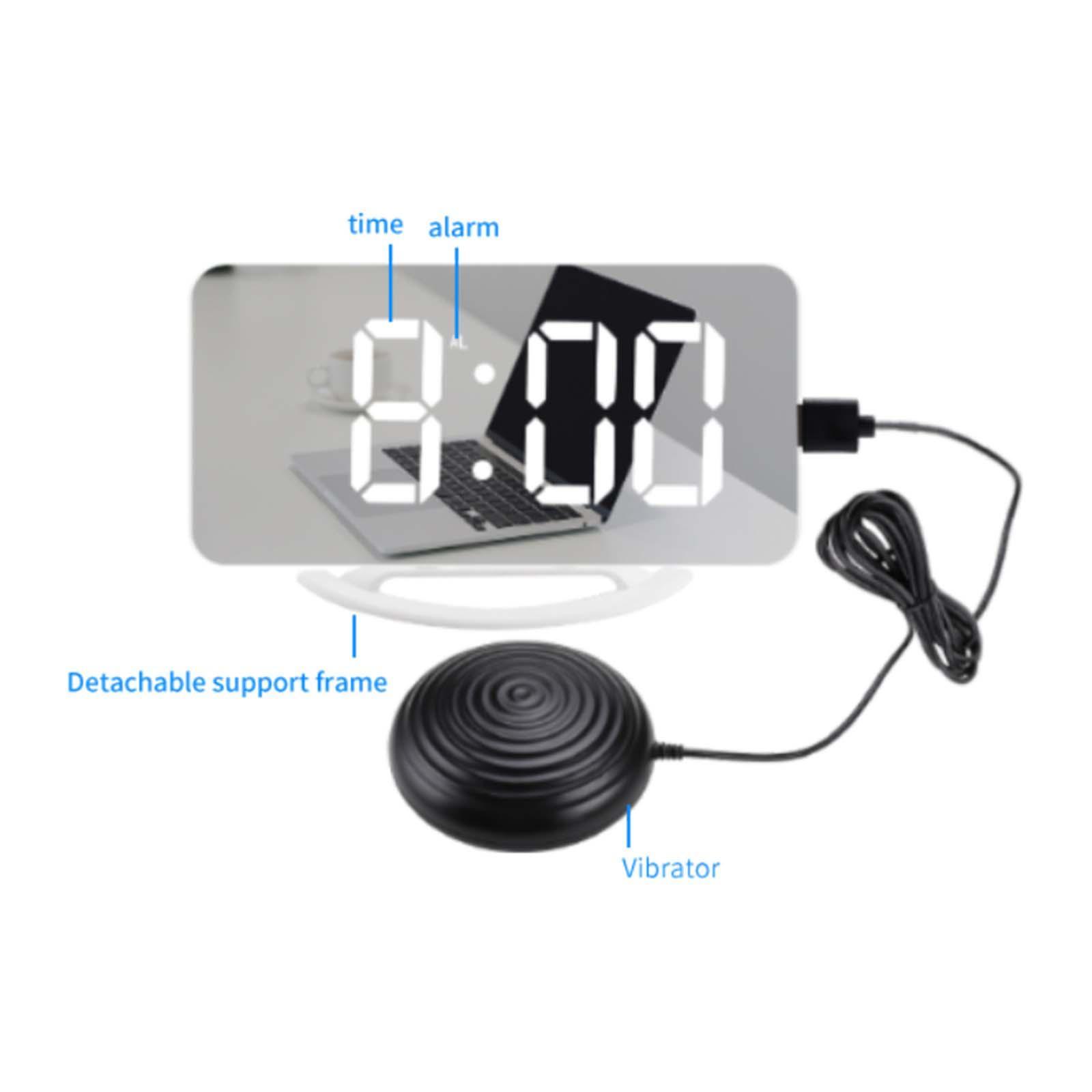 12/24H Loud Alarm Clock Vibrating USB Powered Night Mode Bedroom Seniors