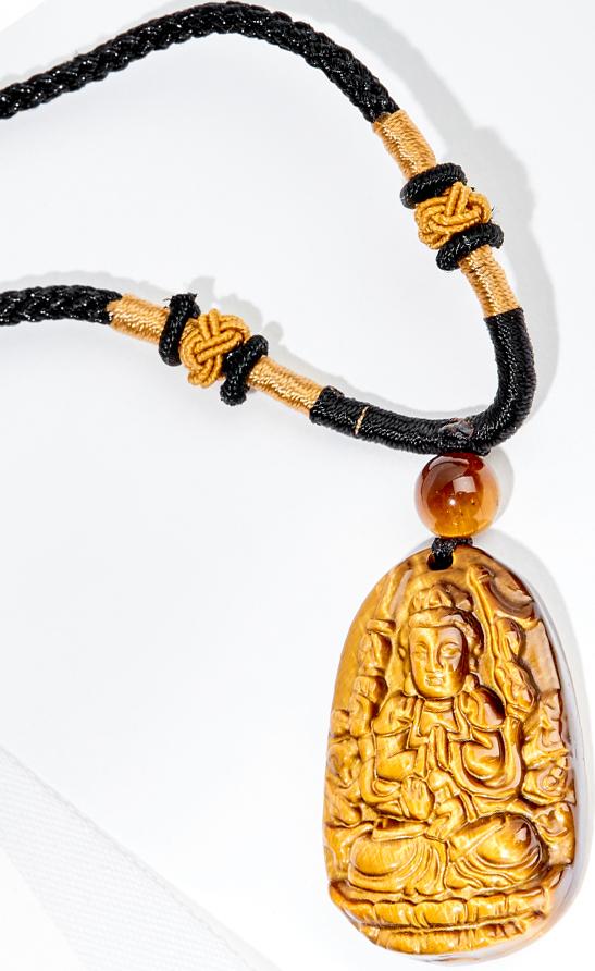 Mặt Dây Chuyền Thiền Thủ Thiên Nhãn Bồ Tát Đá Mắt Hổ Ngọc Quý Gemstones