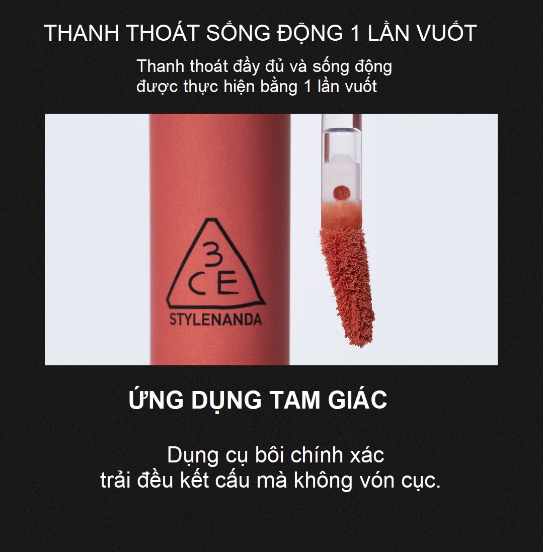 Son Kem 3CE HAZY LIP CLAY 4g Siêu Lì Mịn Môi