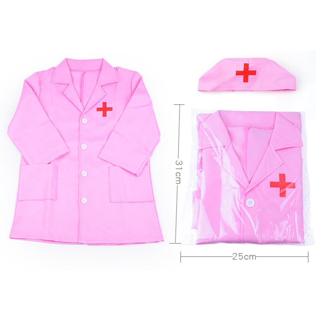 2x Kids Doctor Coat Nurse Uniform Fancy Dress Up Cosplay Costume