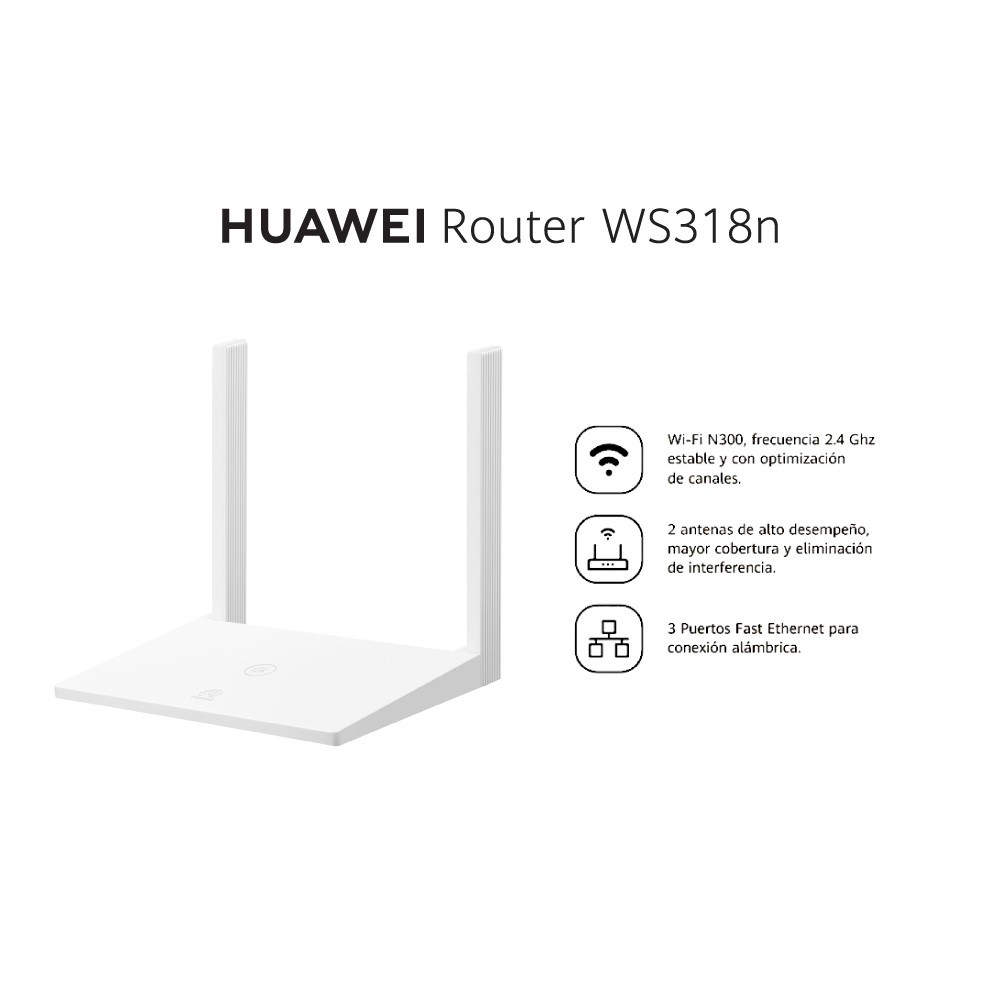 Bộ Định Tuyến | HUAWEI Wi-Fi WS318n | Chuẩn N Tốc Độ 300MBPS | Kết Nối Wifi Băng Tần 2.4Ghz Tốc Độ 300 Mbps | Bảo Mật 4 Lớp An Toàn Tuyệt Đối | Quản Lí Kết Nối Wifi Nhanh Chóng | Tiện Lợi Thông Qua Ứng Dụng Hilink | Hàng Chính Hãng