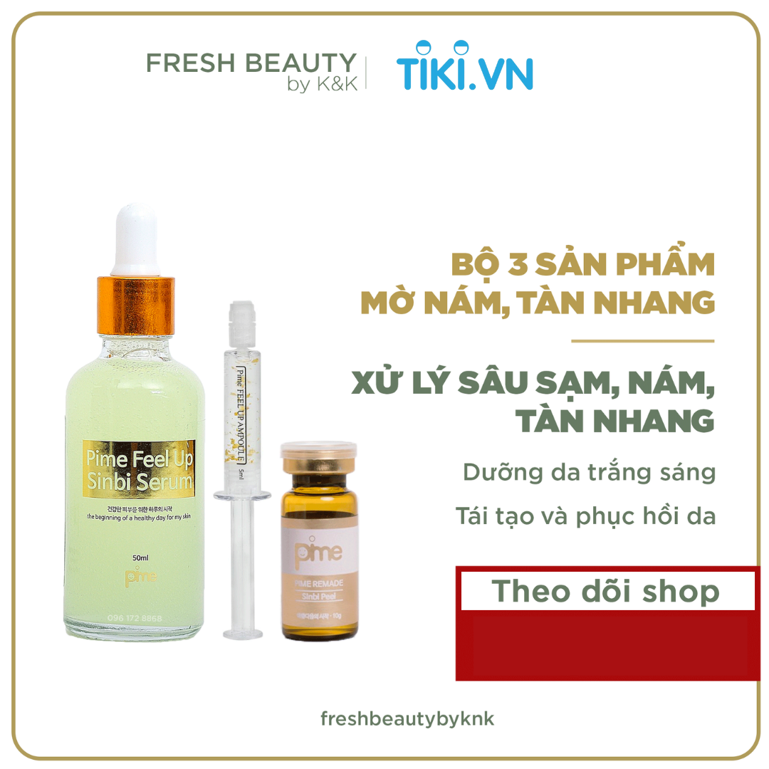 Set hỗ trợ mờ nám, tàn nhang Pime chứa tinh chất tự nhiên tái tạo, dưỡng trắng căng bóng