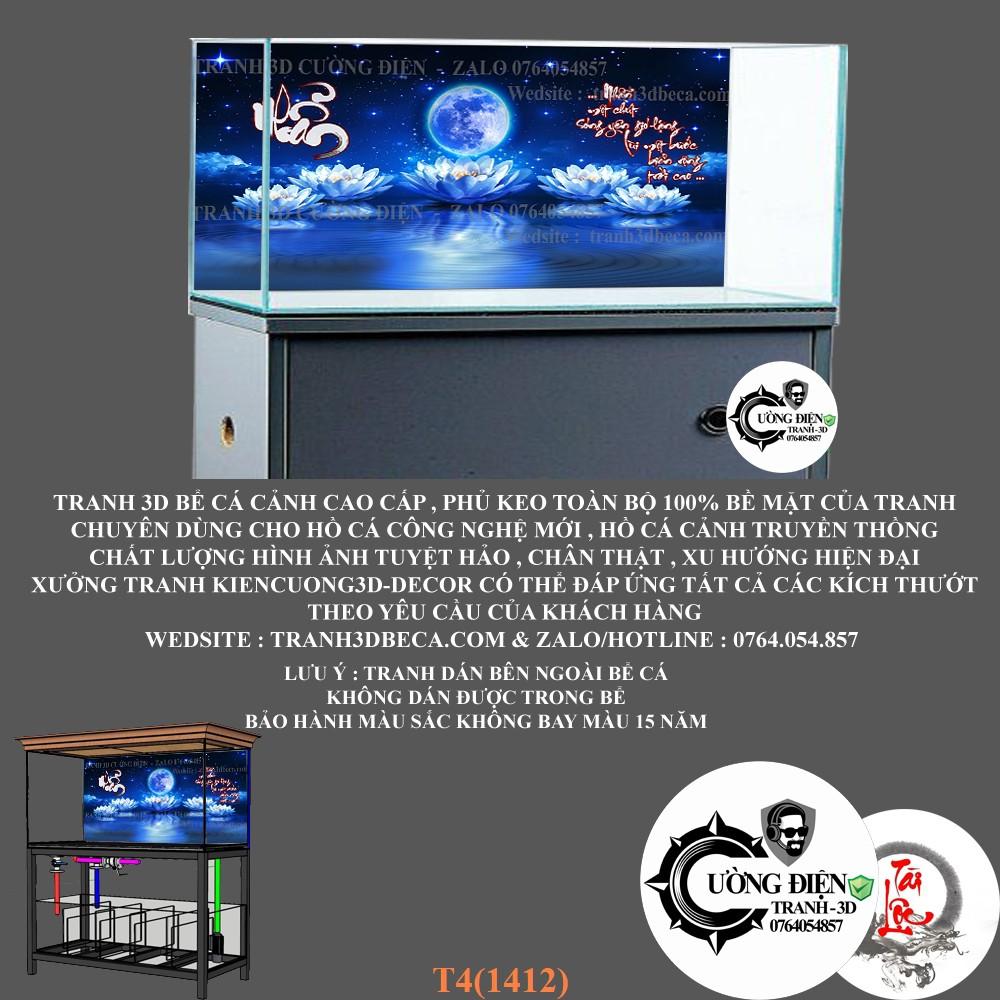 Tranh dán hồ cá 3d , hồ cá rồng , la hán , cá dĩa …