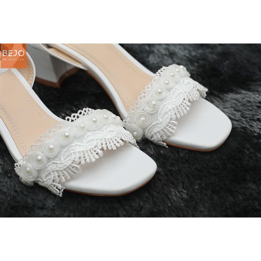 GIÀY CƯỚI - GIÀY CÔ DÂU BEJO S37 REN HOA - WEDDING SHOES