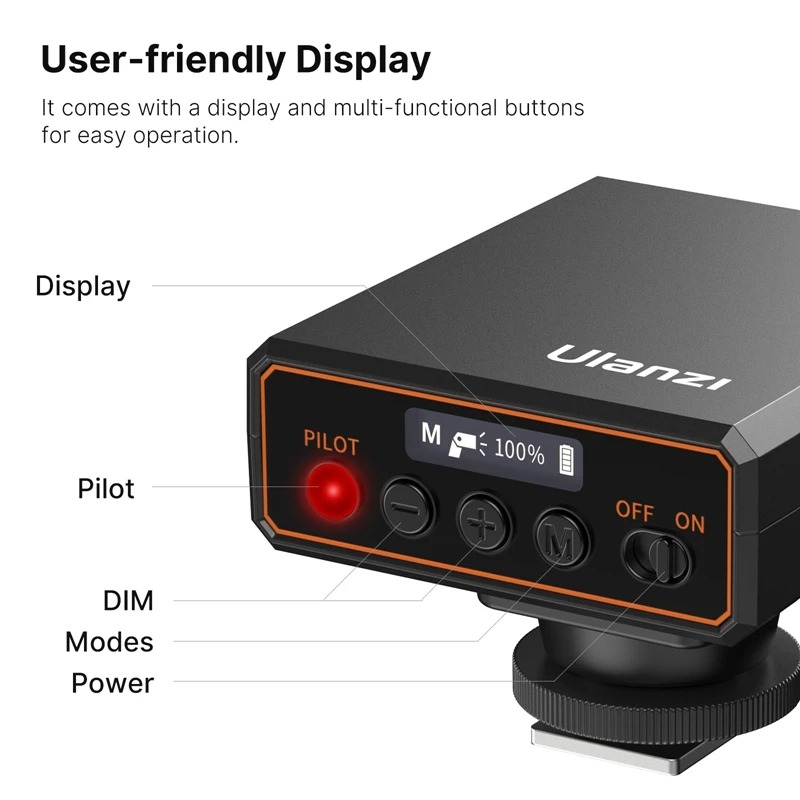 Đèn Flash Mini Đế Gắn Hotshoe Dành Cho Máy Ảnh Ulanzi F12 - Hàng Nhập Khẩu