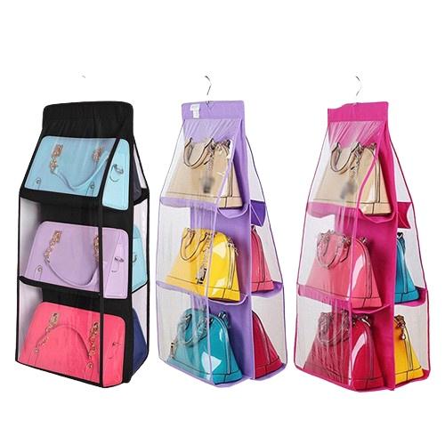 Túi treo giỏ xách chống bụi 6 ô đa năng