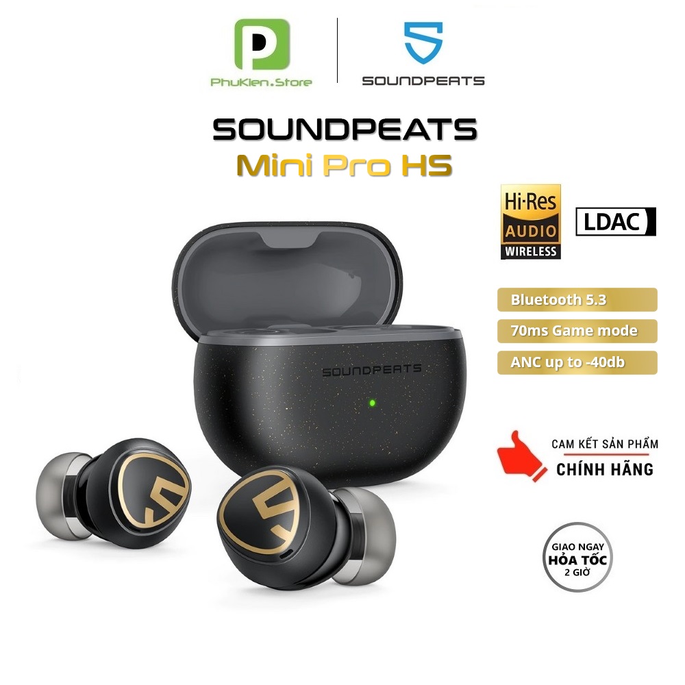 Tai Nghe Bluetooth 5.3 Soundpeats Mini Pro HS ️ Game Mode 70ms ️ Hi Res Audio LDAC ️ Pin 8h ️ Hỗ trợ app - Hàng nhập khẩu chính hãng