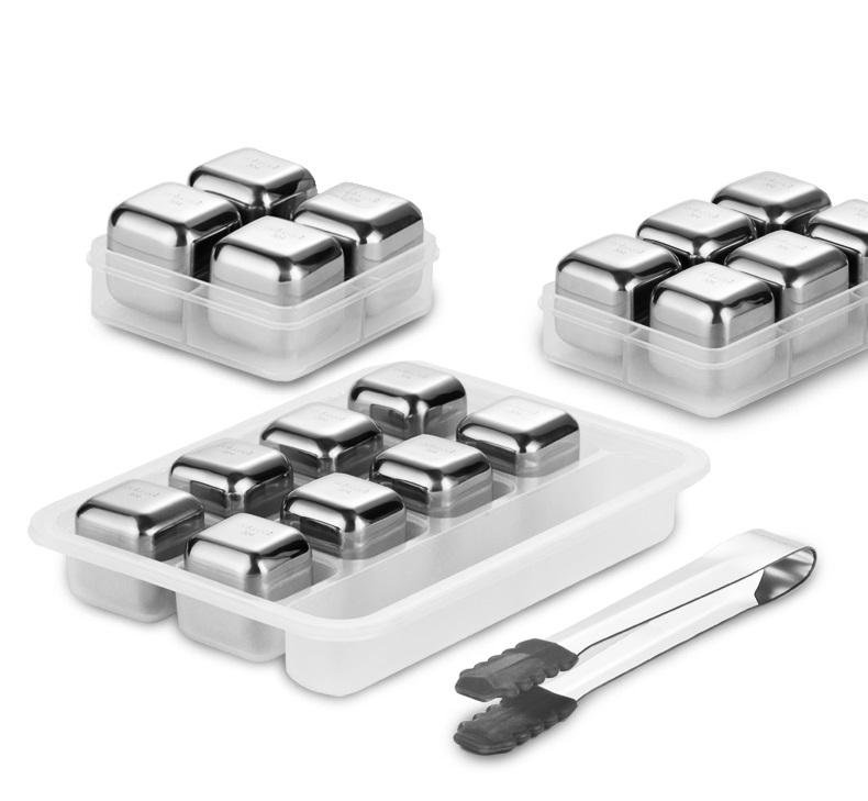 Bộ 8 Viên Đá Inox 304 Không Tan - 16X11X3.5Cm - Hàng Chất Lượng