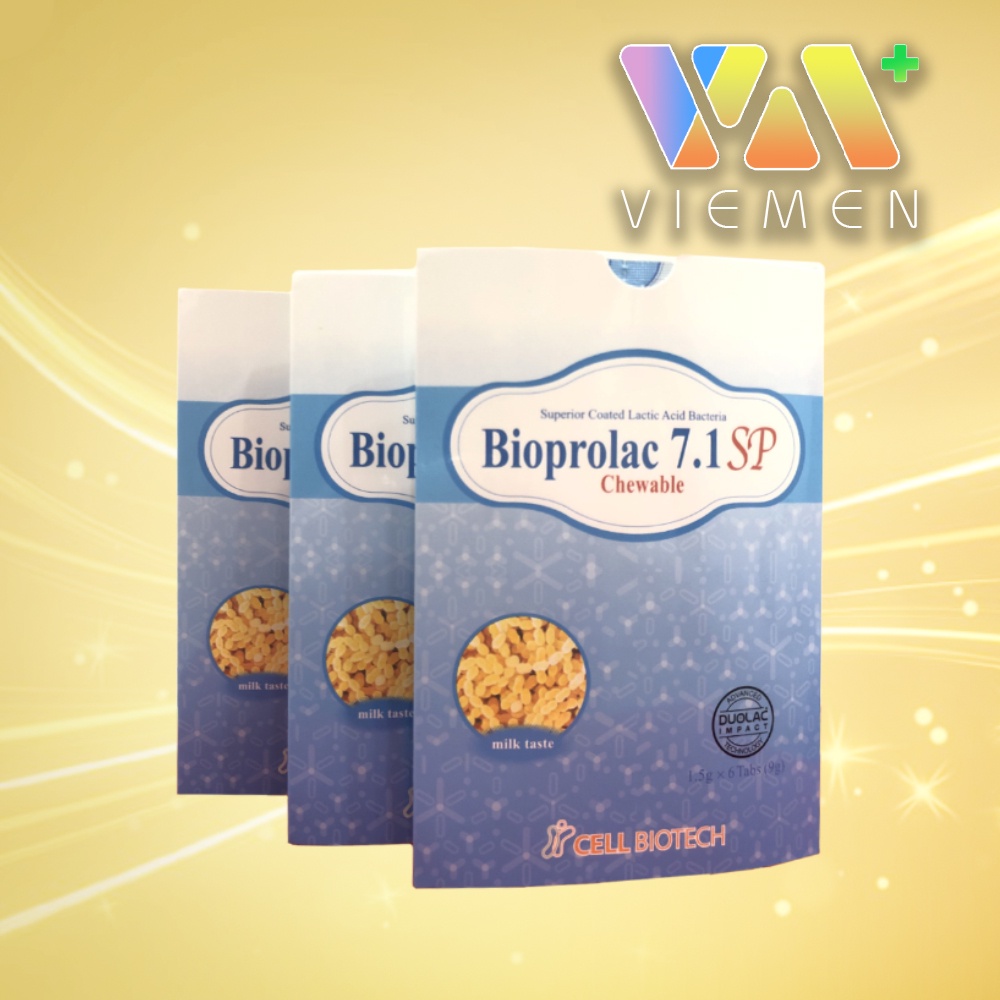 Men vi sinh Bioprolac 7.1 SP Chewable Dạng 1 Vỉ/ 6 viên