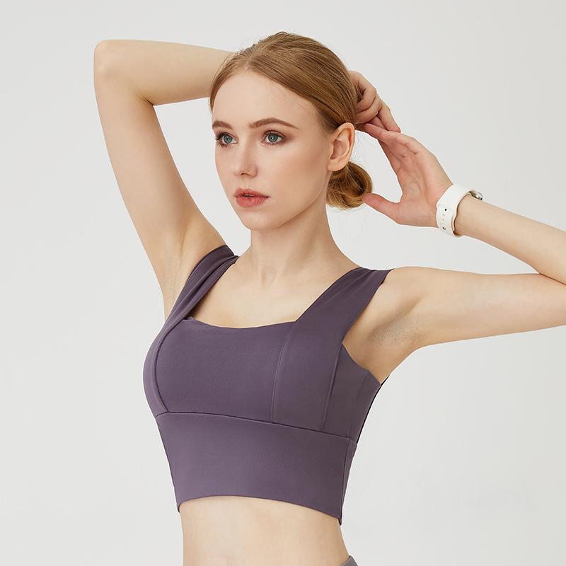 Cao Co Giãn Yoga Crop Top Thể Thao Dành Cho Nữ Tập Gym Chống Sốc Chạy Thể Thao Push Up Tập Gym Tập Thể Vest Vải