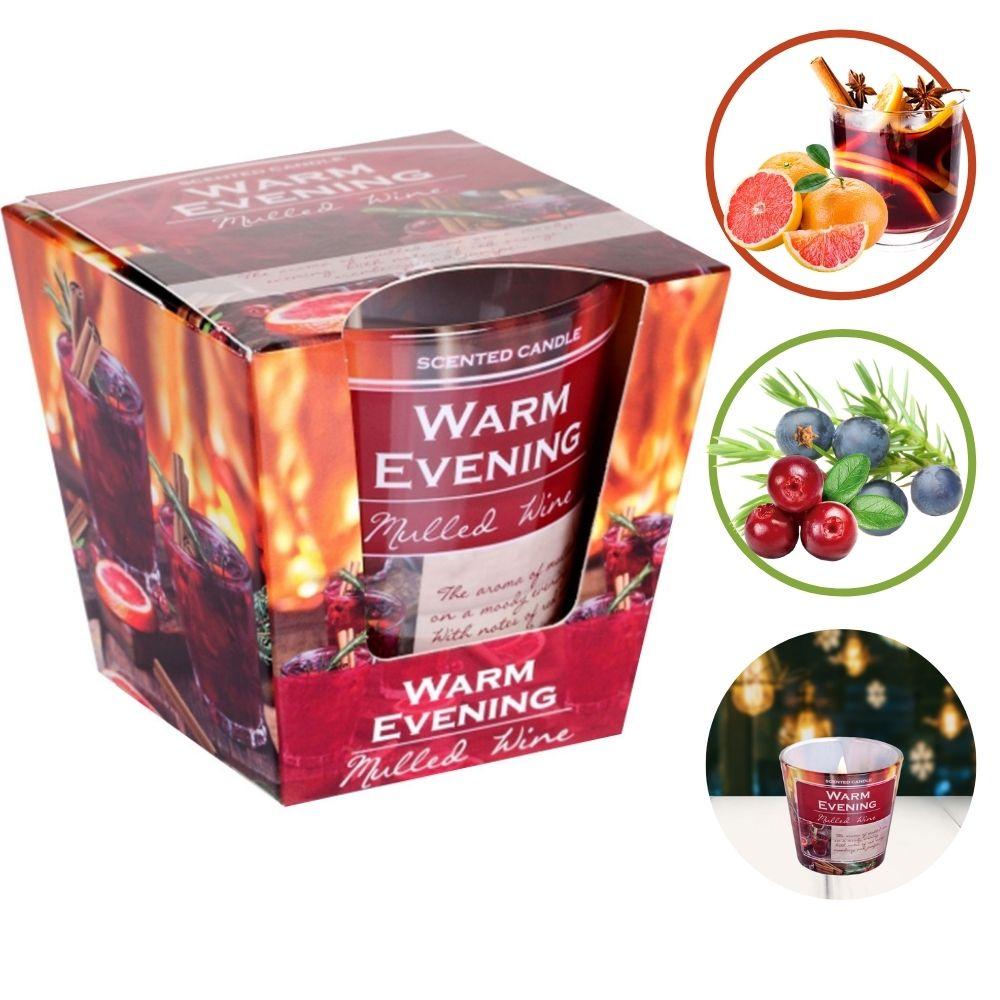 Combo 2 Ly nến thơm tinh dầu Bartek Warm Evening 115g QT02788 - quế, hồi, cam đỏ, trang trí, thơm phòng, thư giãn, hỗ trợ khử mùi