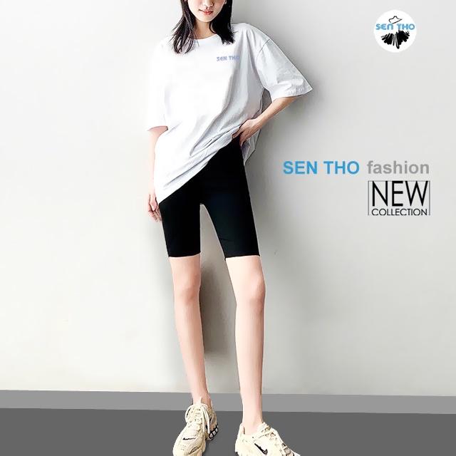 Quần Legging Nữ Ngố Đùi Lửng Cạp Chun Màu Đen Chất Thun Co Giãn 4 Chiều Mặc Ôm Dáng Trẻ Trung Năng Động