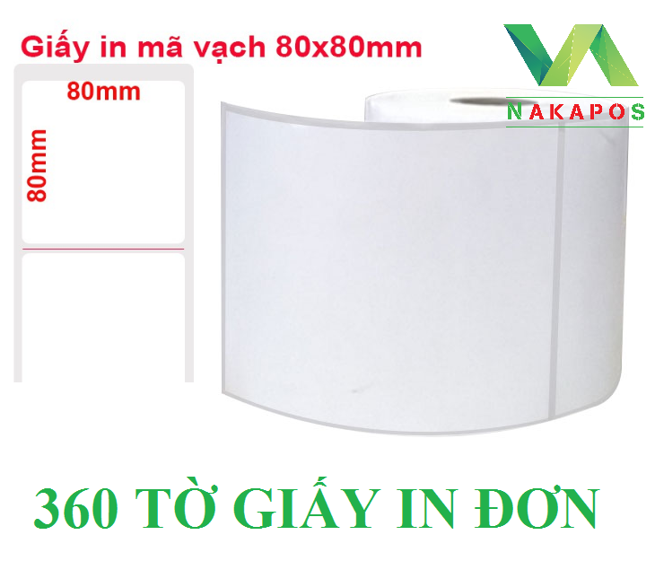 Combo 10 cuộn Giấy in tem đơn hàng vận chuyển 80*80mm