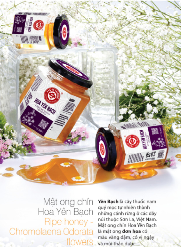 Mật ong rừng Hoa Yên Bạch - 100% mật ong chín Honimore 230g