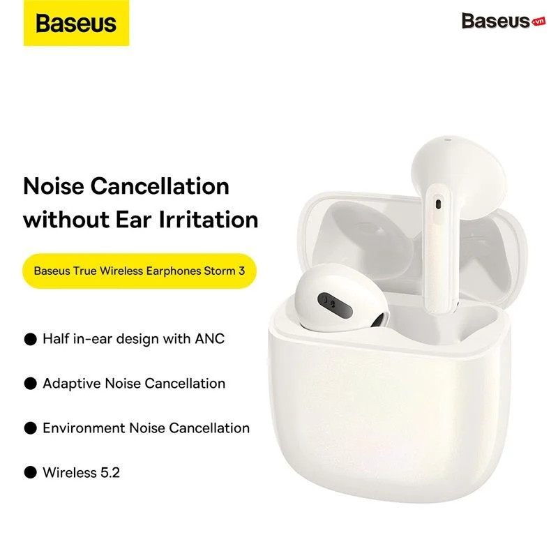 Tai Nghe Bluetooth Cao Cấp Baseus Storm 3 ANC TWS Earphones - hàng chính hãng