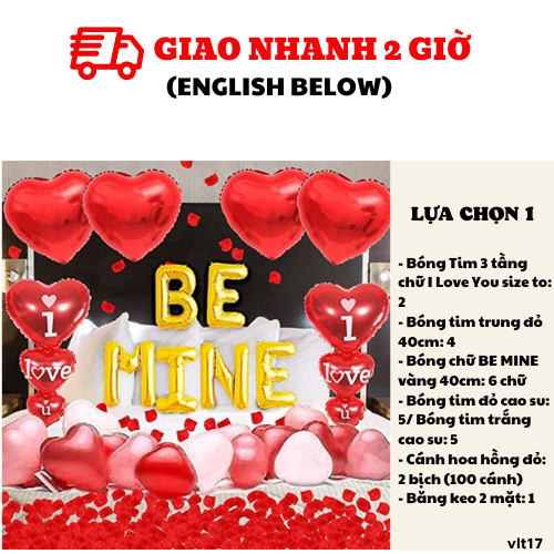 Bộ bóng trang trí ngày lễ Valentine vlt28