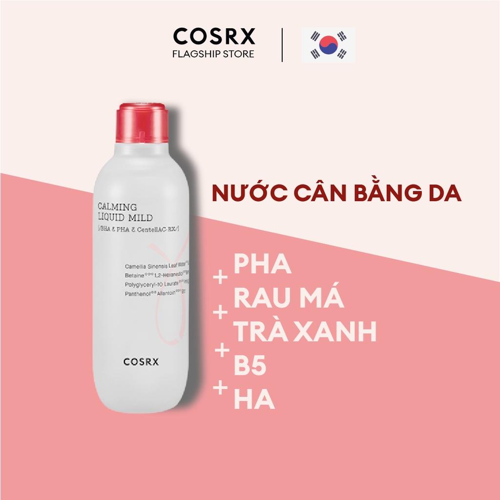 Nước Cân Bằng Da Mụn Và Nhạy Cảm Không Cồn(PHA + Rau Má) COSRX AC Collection Calming Liquid Mild Toner 125ml
