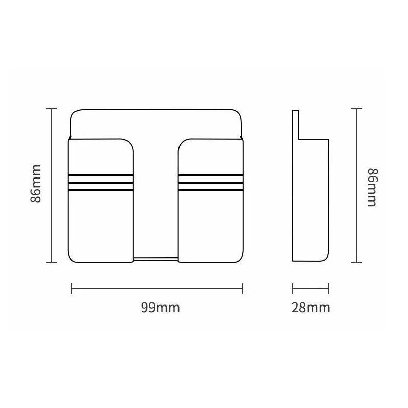 Kệ Dán Tường Để Remote, Đồ Dùng/ Giá Đỡ Sạc Điện Thoại - Có Móc Treo Giữ Dây Điện