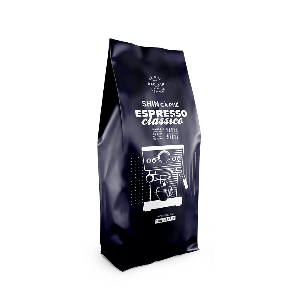 SHIN Cà Phê - Espresso Classico 1Kg Hạt - Cà Phê Nguyên Chất Pha Máy