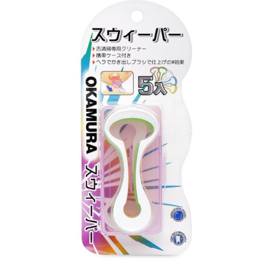 Combo 3 gói dụng cụ cạo lưỡi cao cấp Nhật gói 5 chiếc - Okamura