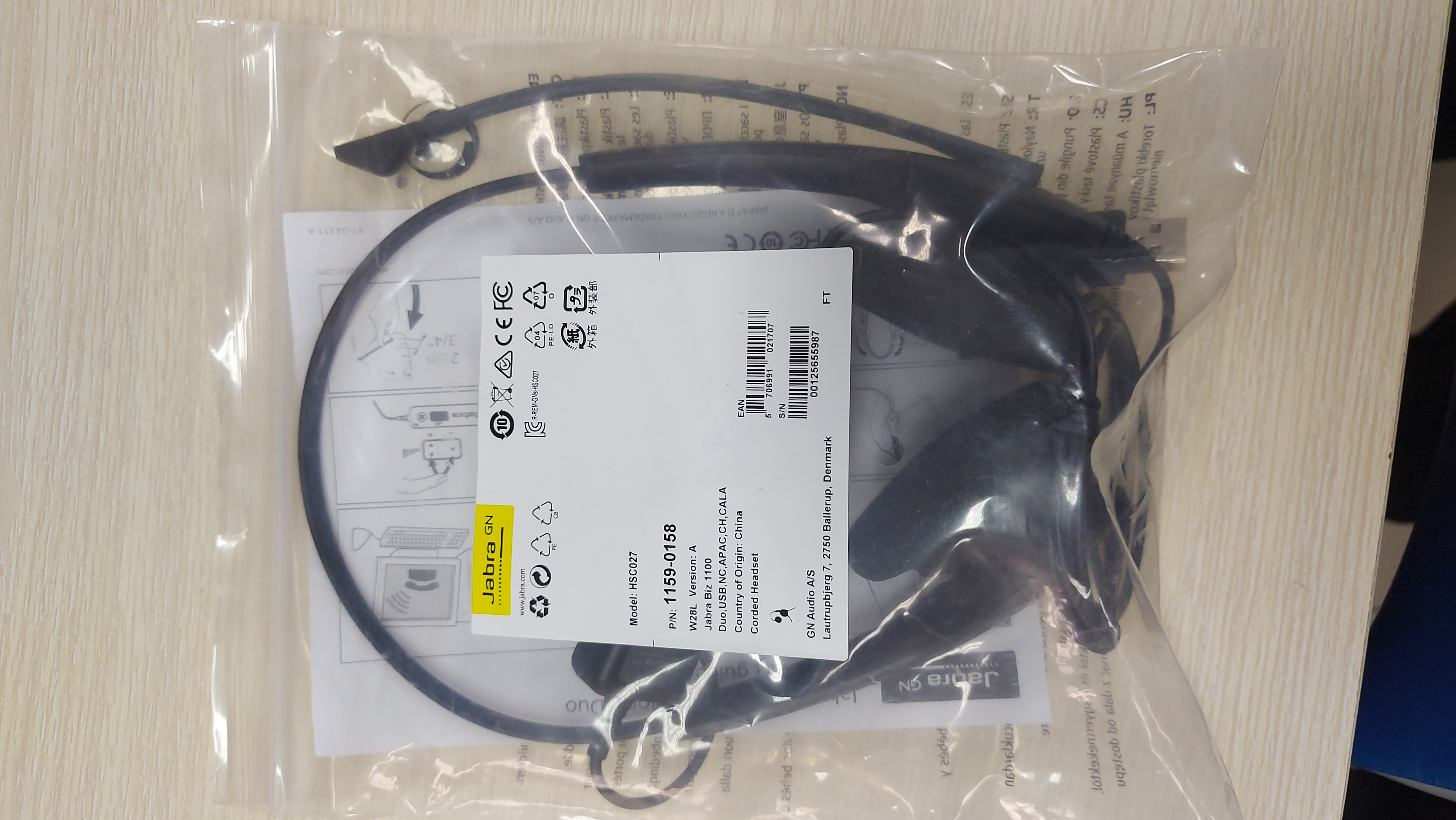 Tai nghe Jabra BIZ 1100 DUO USB hai bên tai có mic - Hàng chính hãng